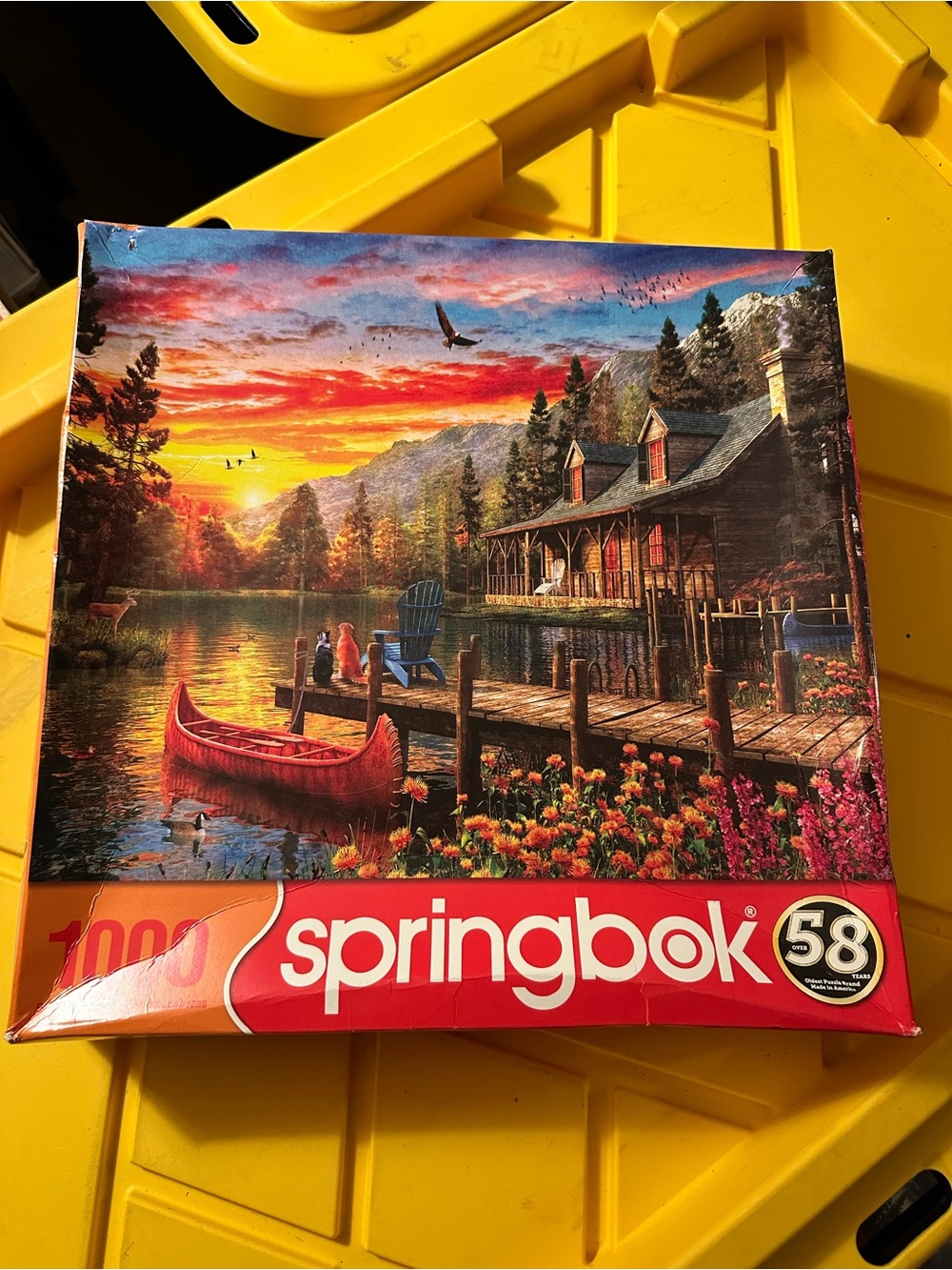 Springbok 1000-Piece Jigsaw Puzzle - Colorful Lakeside Sunset